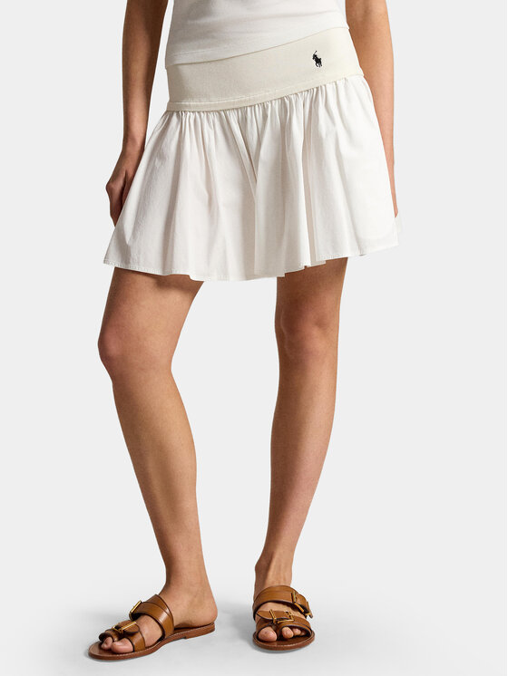 Polo Ralph Lauren Spódnica mini 211A12965002 Biały Regular Fit