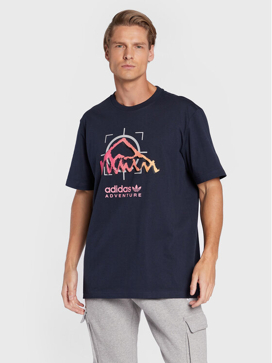 adidas Tričko Adventure Ride HK4981 Tmavomodrá Relaxed Fit