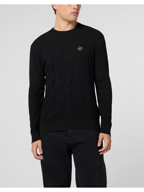 PHILIPP PLEIN PHILIPP PLEIN Sweter 29913 Czarny Regular Fit