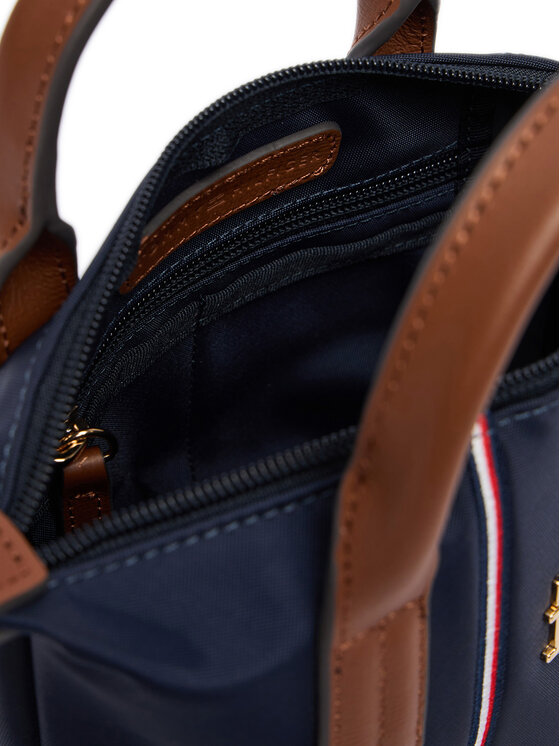 Tommy Hilfiger Tommy Hilfiger Geantă Popette Micro Tote Corp AW0AW18552 Bleumarin