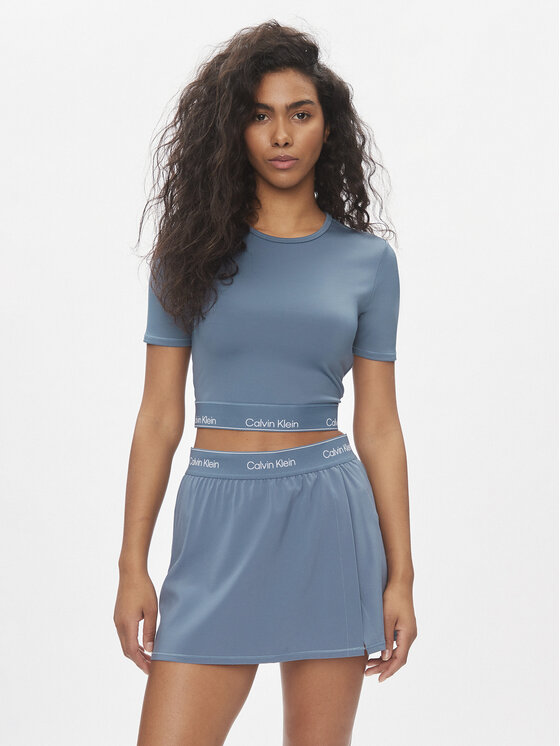 Calvin Klein Performance Calvin Klein Performance Тишърт 00GWS4K194 Син Slim Fit