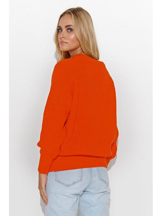 Makadamia Makadamia Sweter S140 Pomarańczowy Regular Fit