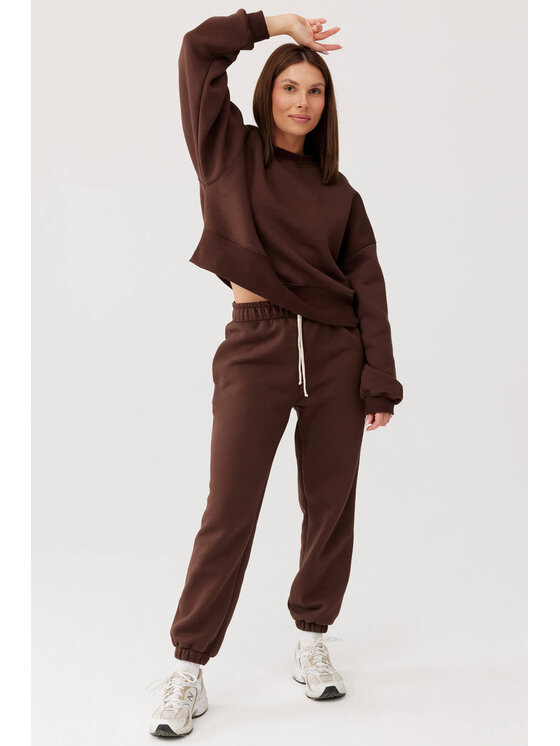 Lunedi Lunedi Spodnie dresowe Cozy Brązowy Regular Fit