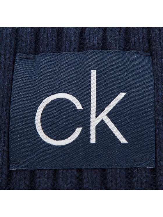 Calvin Klein Calvin Klein Sada čepice a šál Basic Rib Scarf & Beanie K50K504107 Tmavomodrá