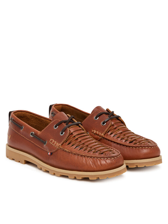 Tommy Hilfiger Tommy Hilfiger Scarpe basse Hilfiger Braided Lth Boat Shoe FM0FM05892 Marrone