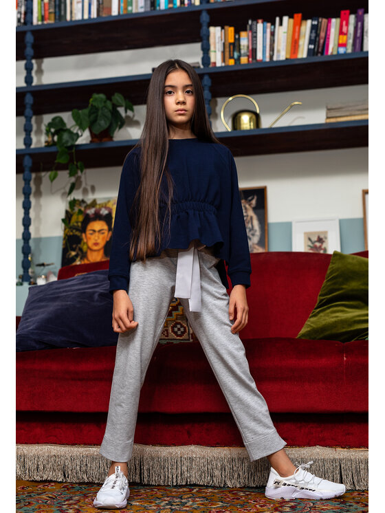 SLY SLY Spodnie dresowe 1S-404C Szary Comfortable Fit