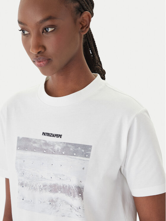 Patrizia Pepe Patrizia Pepe T-Shirt 2M4536/J427-W146 Bílá Regular Fit