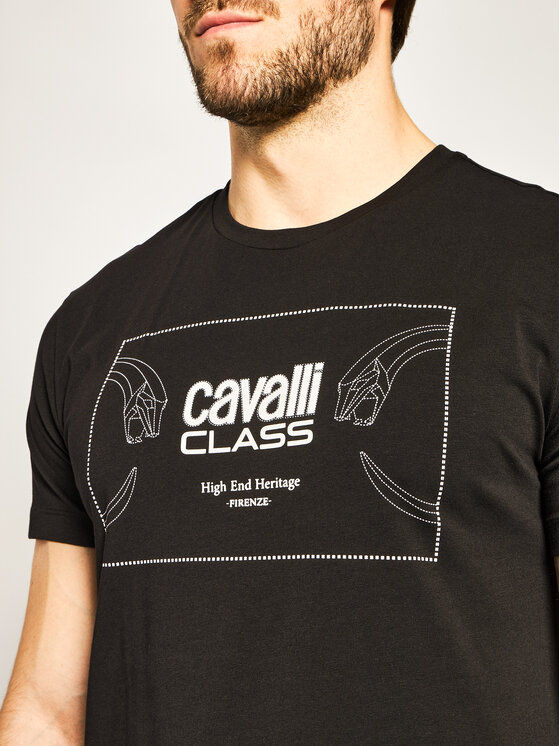 Cavalli Class Cavalli Class Тишърт B3JVB715 Черен Regular Fit