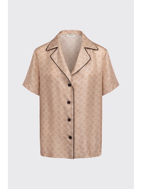 MARI PRETI MARI PRETI Blusa MONOGRAM M Beige Regular Fit