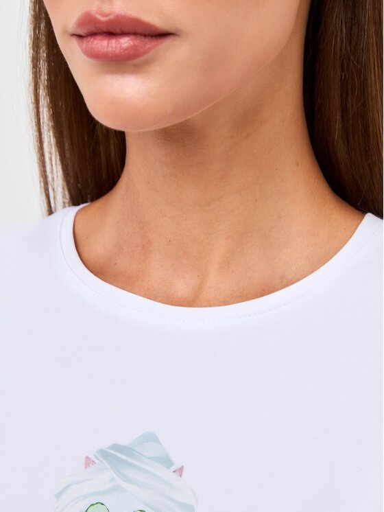 CAT by maniita lacitta CAT by maniita lacitta Koszula nocna Printed oversized T-shirt SPA CAT Biały Relaxed Fit