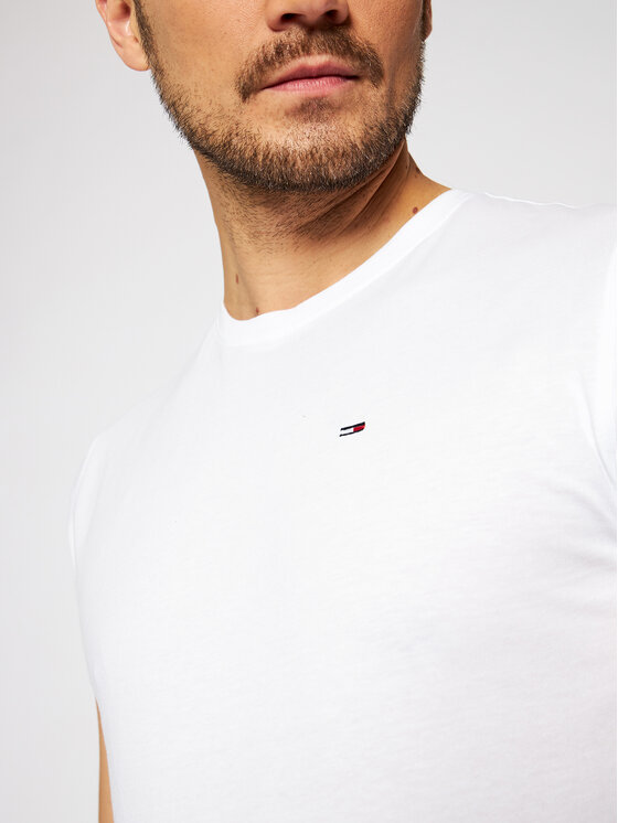 Tommy Jeans Tommy Jeans Tricou DM0DM04411 Alb Slim Fit