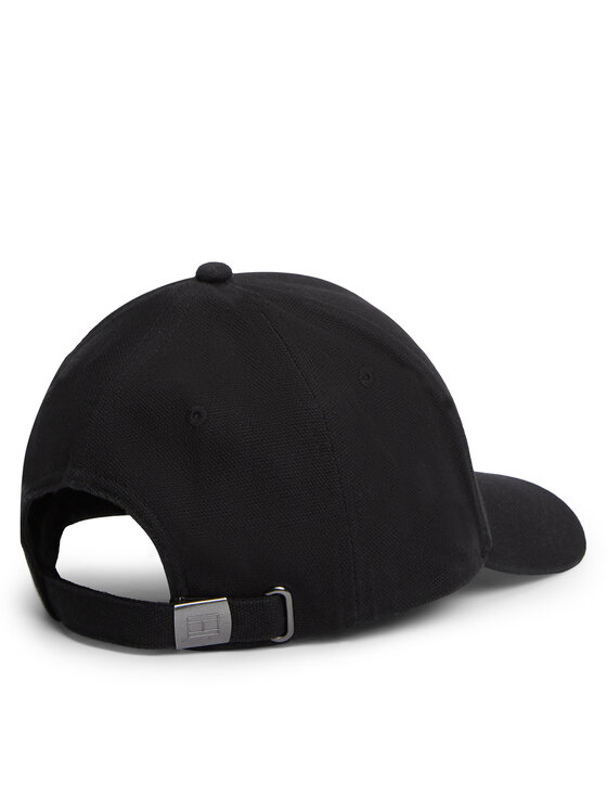 Tommy Hilfiger Tommy Hilfiger Cepure ar nagu Logo Patch Canvas Baseball Cap AM0AM14119 Melns