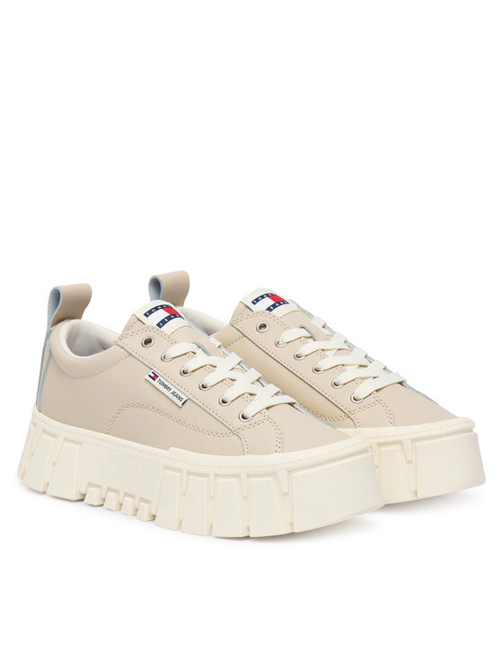 Tommy Jeans Tommy Jeans Sneakersy Tjw Vulc Flatform Leather EN0EN03008 Beżowy