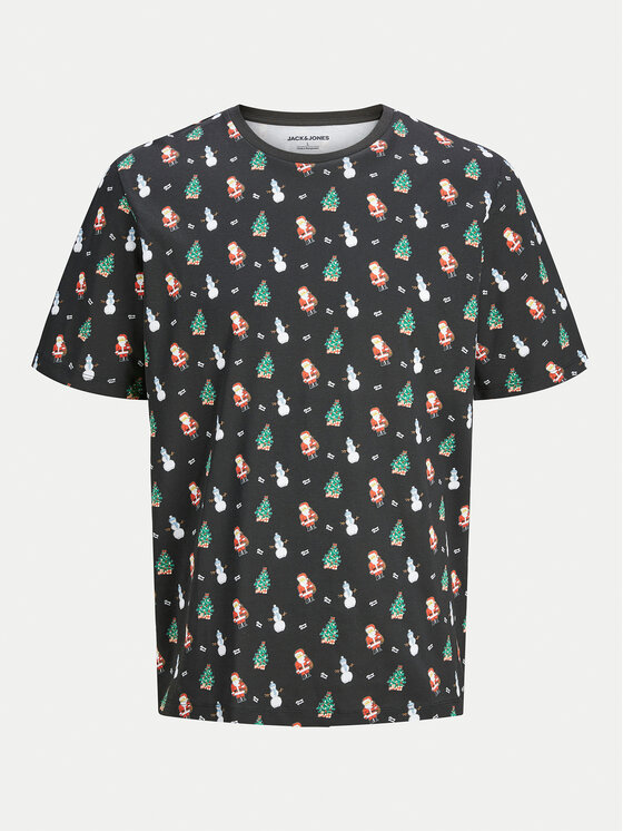 Jack&Jones Jack&Jones T-shirt Xmas Merry 12265399 Crna Standard Fit