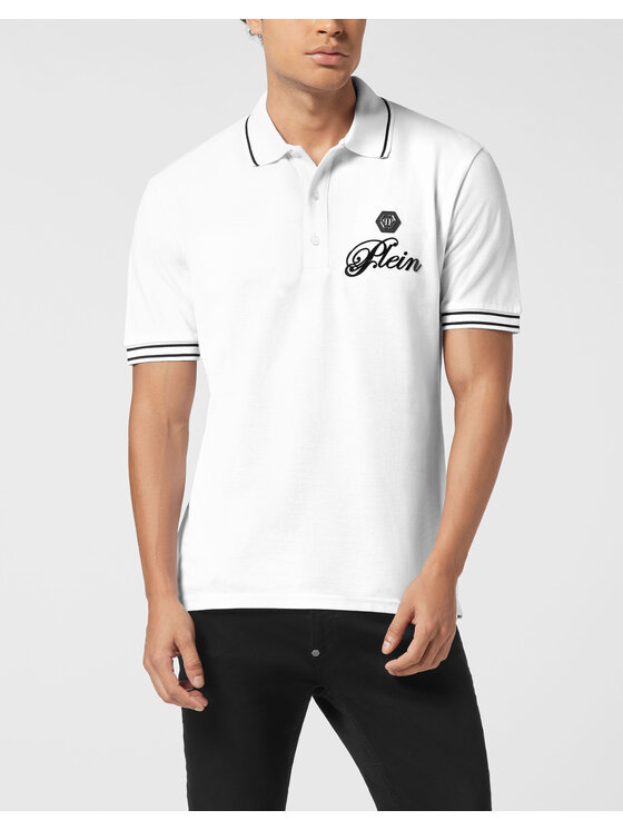 PHILIPP PLEIN PHILIPP PLEIN Polo 26149 Biały Slim Fit