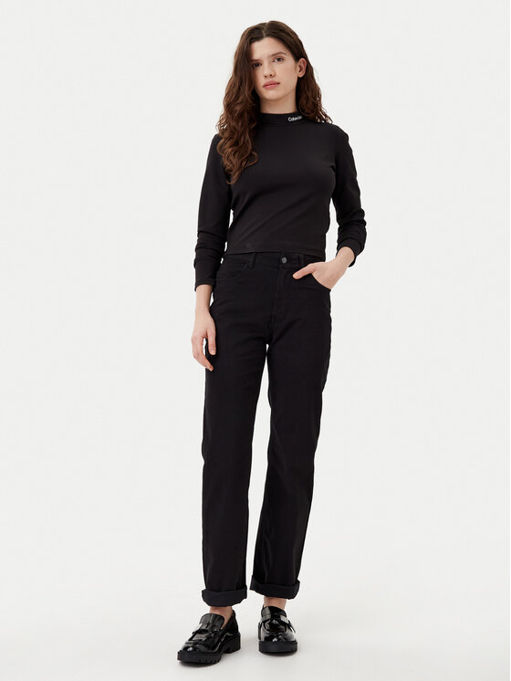 Calvin Klein Jeans Calvin Klein Jeans Szövet nadrág J20J224852 Fekete Straight Fit