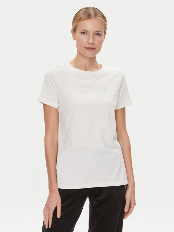 Guess Tricou Briana V3BI11 J1314 Écru Regular Fit