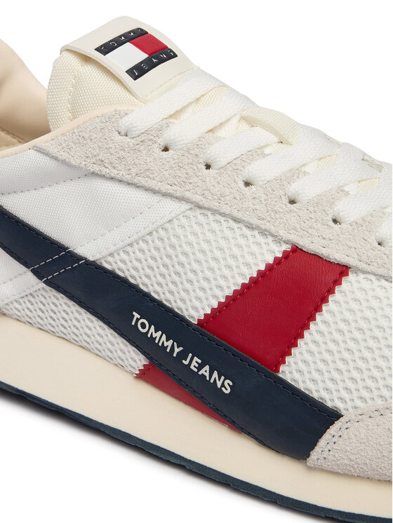 Tommy Jeans Tommy Jeans Sneakersy Retro Runner Archive Open Mesh EM0EM01715 Biela