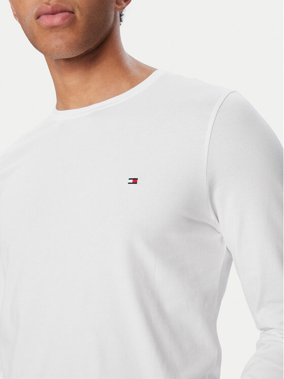 Tommy Hilfiger Tommy Hilfiger Longsleeve krekls MW0MW10804 Balts Slim Fit