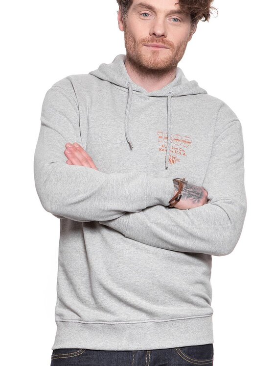 Lee Lee Felpa SEASONAL LOGO HOODIE Grigio Regular Fit