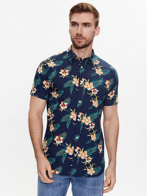 Camicia 12220474 Blu Slim Fit