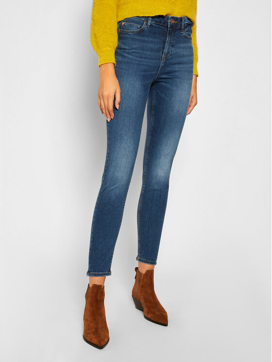 Guess Guess Jeans hlače 1981 W0YA46 D4484 Mornarsko modra Skinny Fit