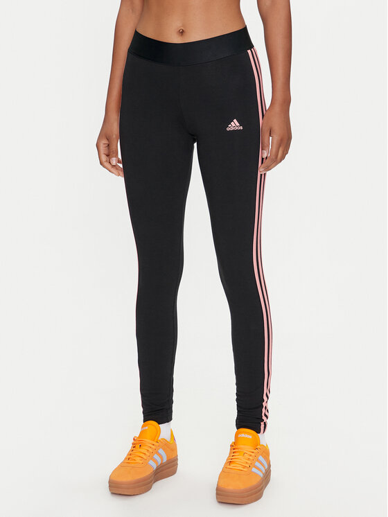 Adidas leggings 3 stripes orange clearance