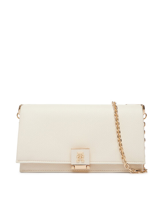 Tommy Hilfiger Tommy Hilfiger Дамска чанта Th Her Chain Crossover AW0AW17403 Кремав