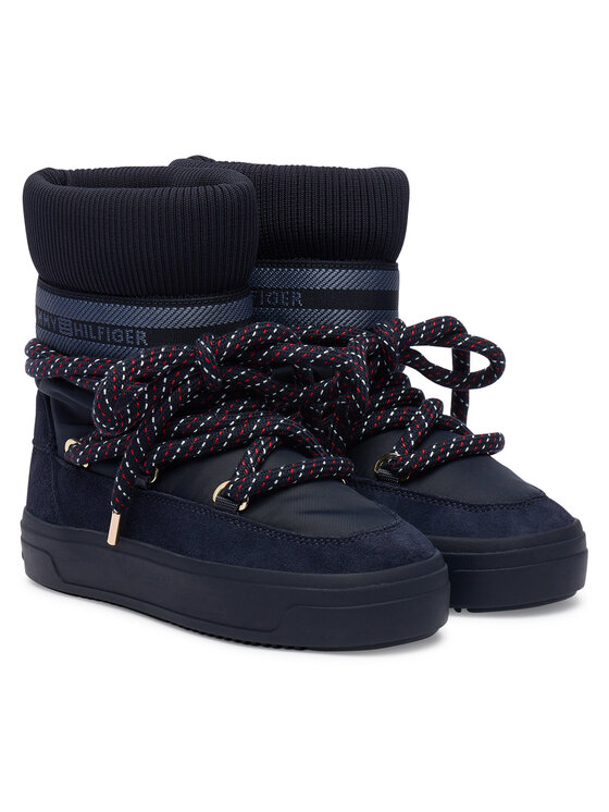 Tommy Hilfiger Tommy Hilfiger Snehule Tommytech Rwb Snowboot Warm FW0FW09163 Tmavomodrá