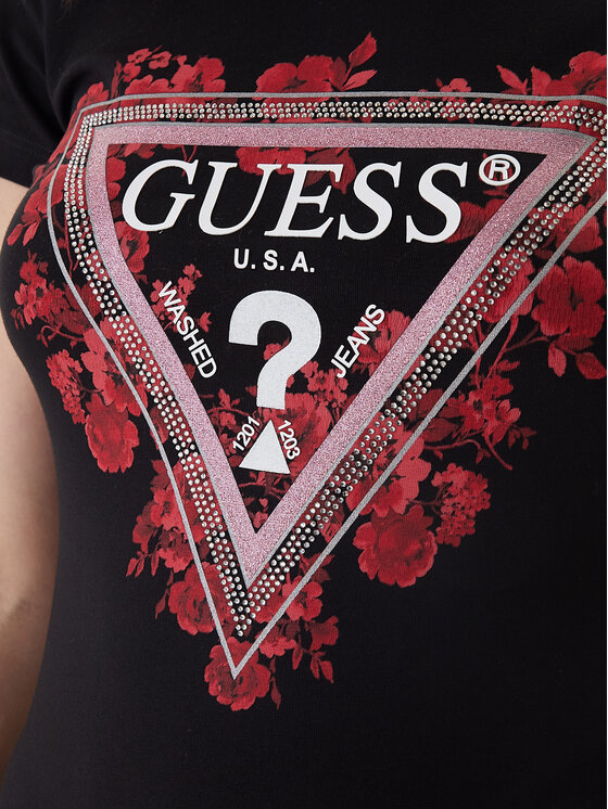 Guess Guess T-Shirt W6RI23 J1314 Černá Regular Fit
