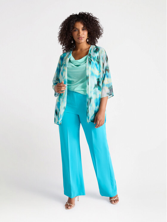 Fiorella Rubino Fiorella Rubino Giacca di transizione R000T001259N0R4 Turchese Regular Fit