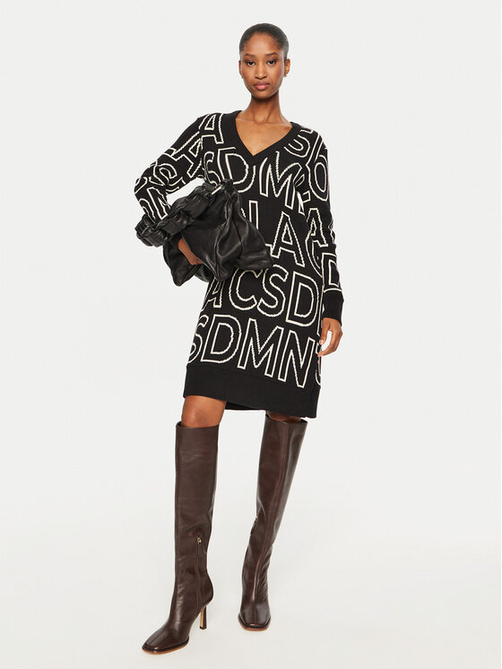 LOLA CASADEMUNT lola_casademunt Strickkleid LF2416004 Schwarz Regular Fit