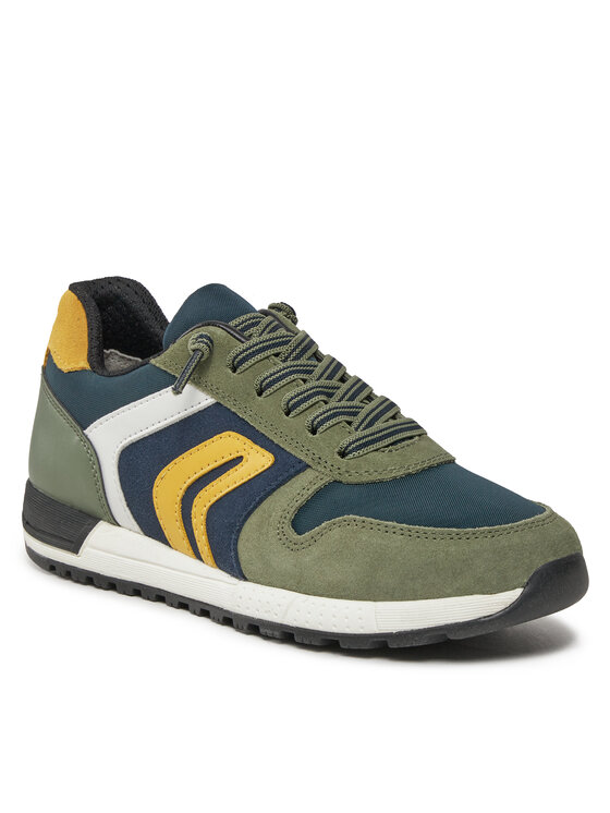 Geox Jongens J Alben Boy Sneakers, wit geel, 31 EU