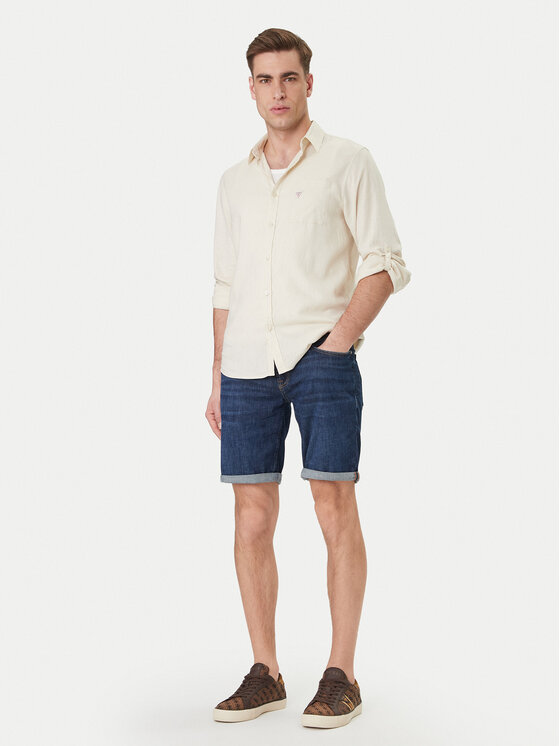 Guess Guess Pantaloni scurți de blugi M6GD01 D0754 Albastru Regular Fit