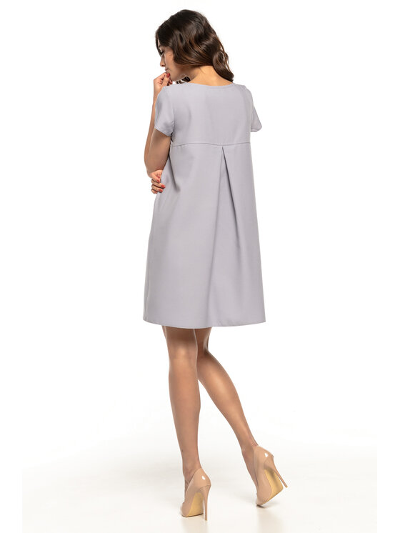 Tessita Tessita Sukienka koktajlowa T261 Szary Straight Fit