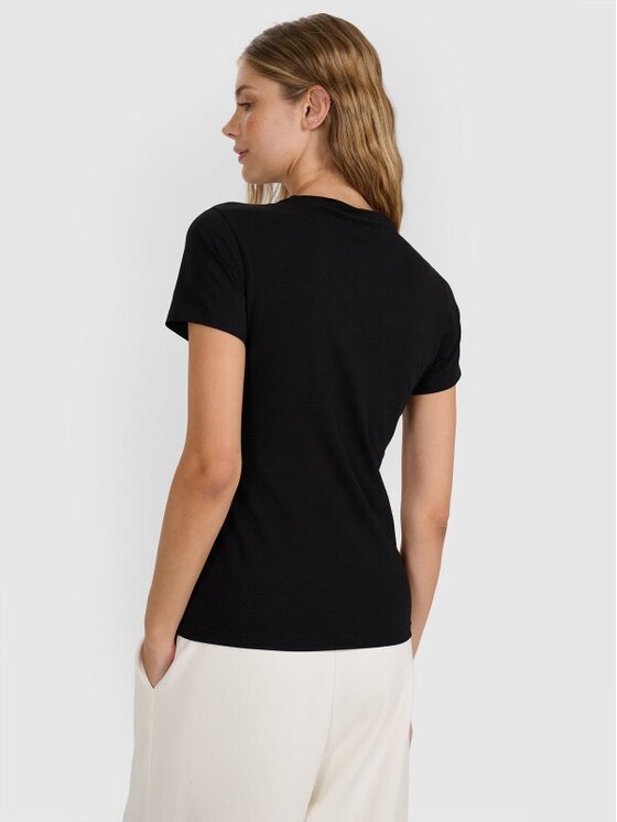4F 4F T-Shirt 4FWMM00TTSHF2255-20S Czarny Slim Fit