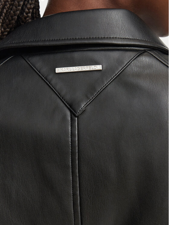 KARL LAGERFELD KARL LAGERFELD Obleka iz umetnega usnja B3W13001 Črna Regular Fit