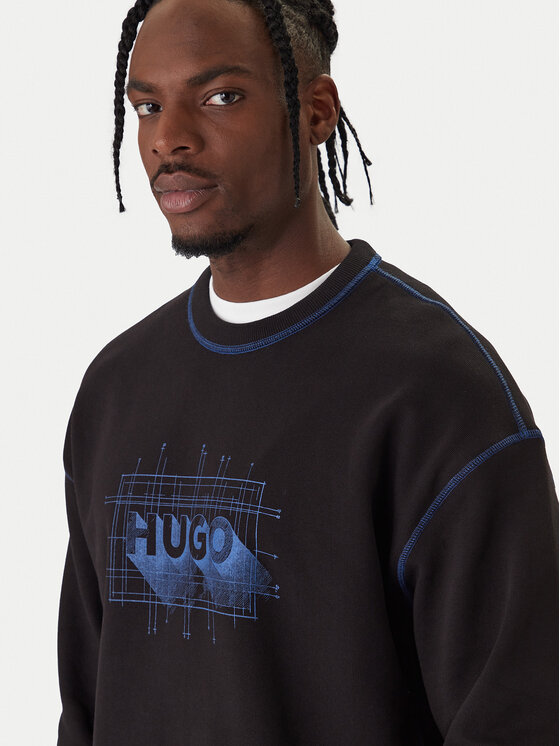 HUGO HUGO Pulóver Nothalic 50553505 Fekete Regular Fit