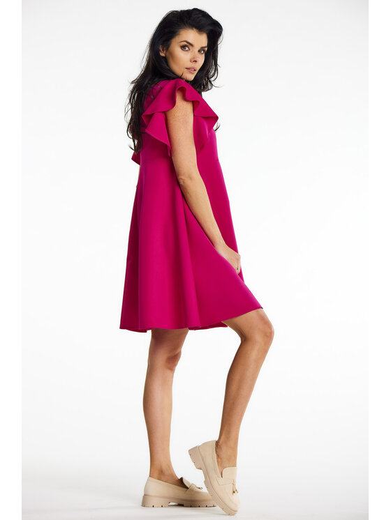 Awama Awama Sukienka letnia A643 Fioletowy Basic Fit