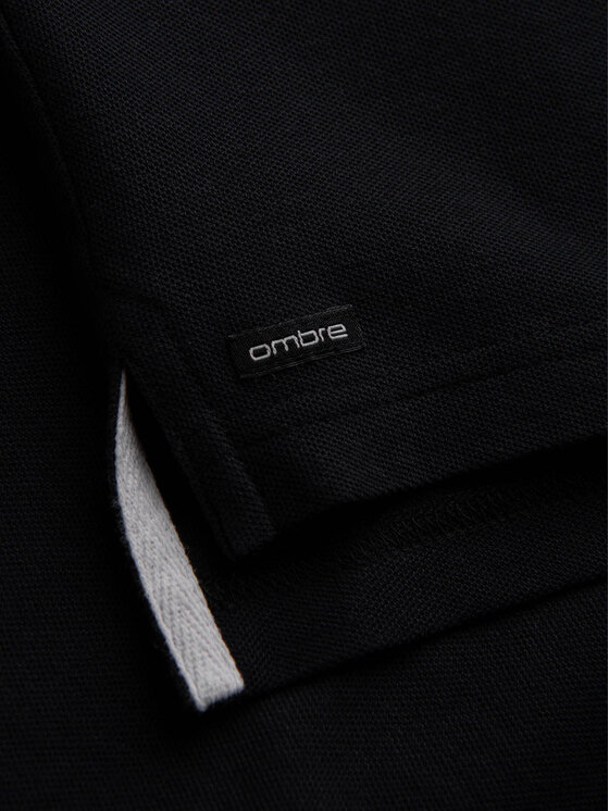Ombre Ombre T-Shirt OM-TSCT-0156 Czarny Regular Fit