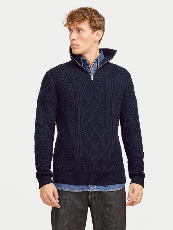 Jack&Jones Sveter Blunorth 12261780 Tmavomodrá Regular Fit