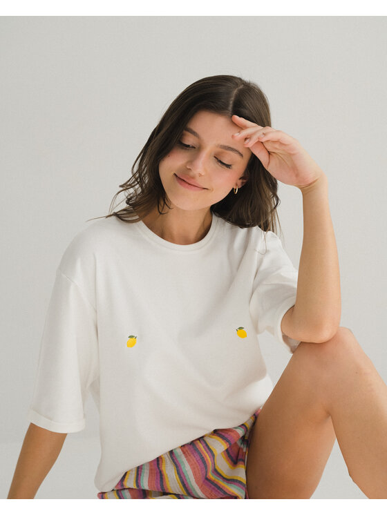 Le Songe Le Songe Bluzka LEMON Biały Regular Fit
