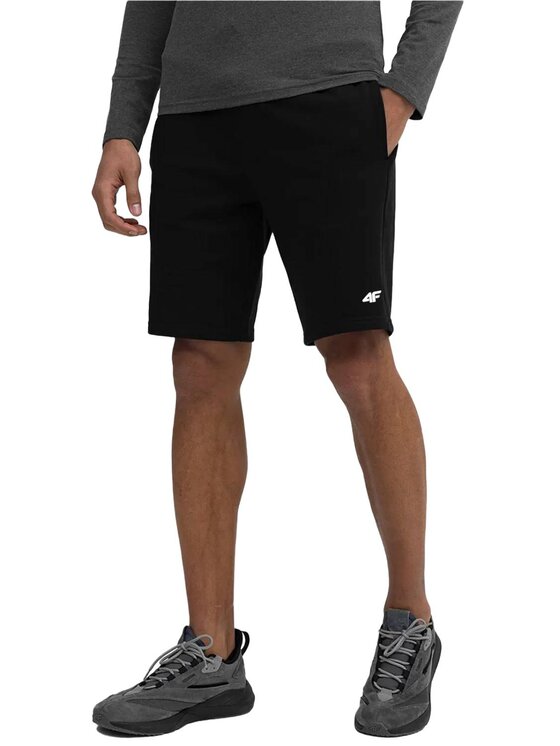 4F 4F Bavlnené šortky 4FWSS25TSHOM0817-20S Čierna Regular Fit