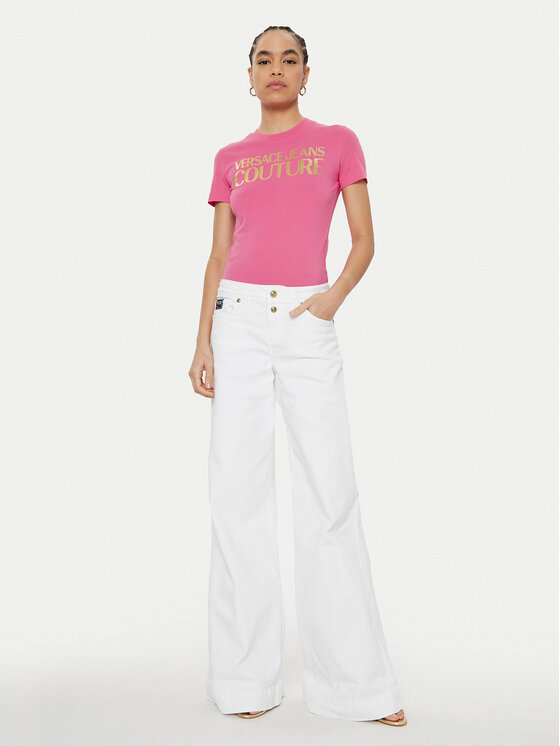 Versace Jeans Couture Versace Jeans Couture T-shirt 78HAHT01 Ružičasta Regular Fit