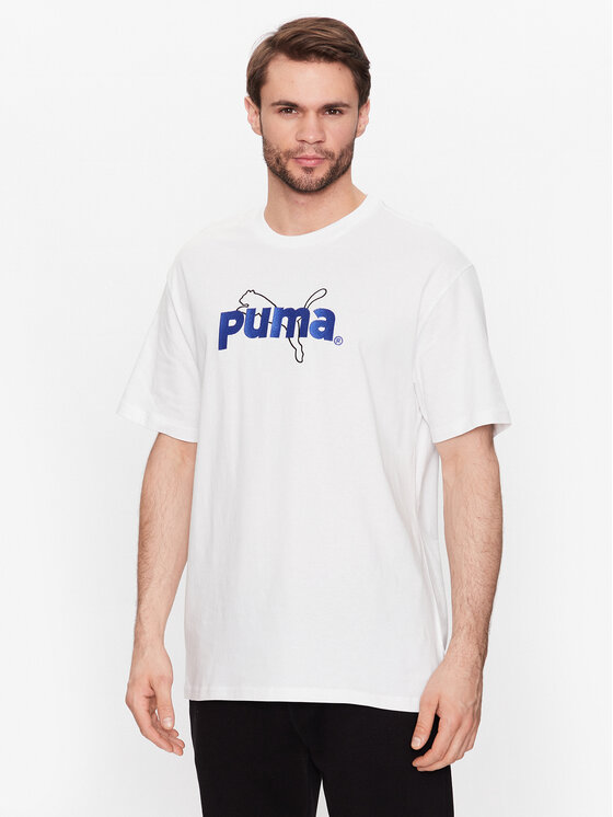 Puma T-krekls Team Graphic 538256 Balts Relaxed Fit