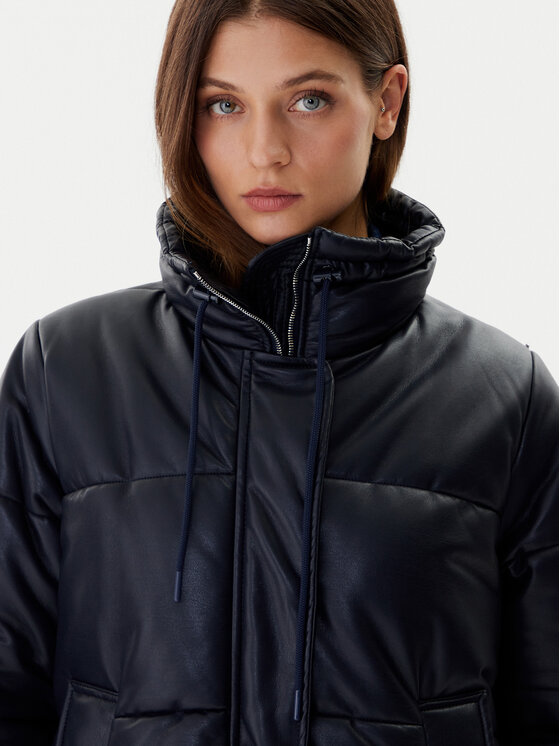 Sportmax Code Sportmax Code Яке от имитация на кожа Delta 74860205 Черен Relaxed Fit