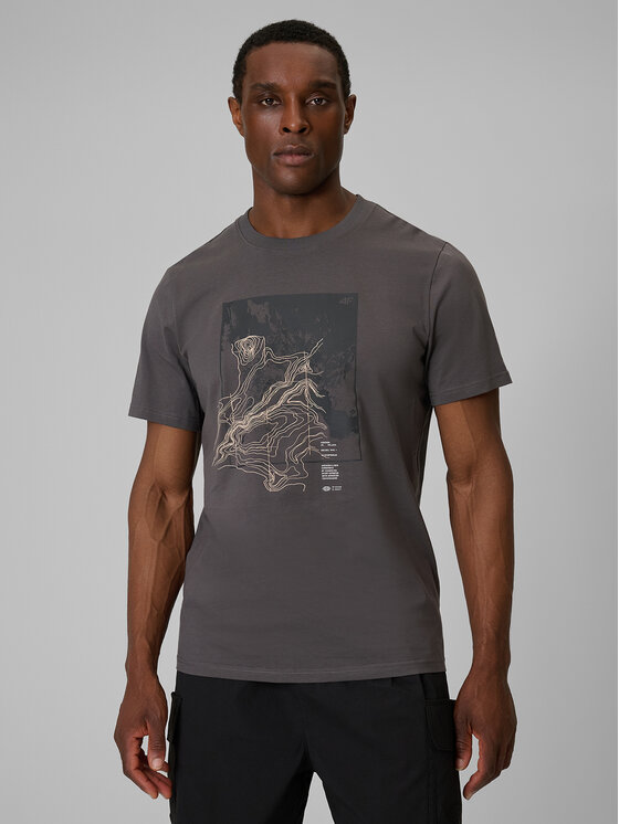 4F 4F T-Shirt TREKKING Szary Regular Fit