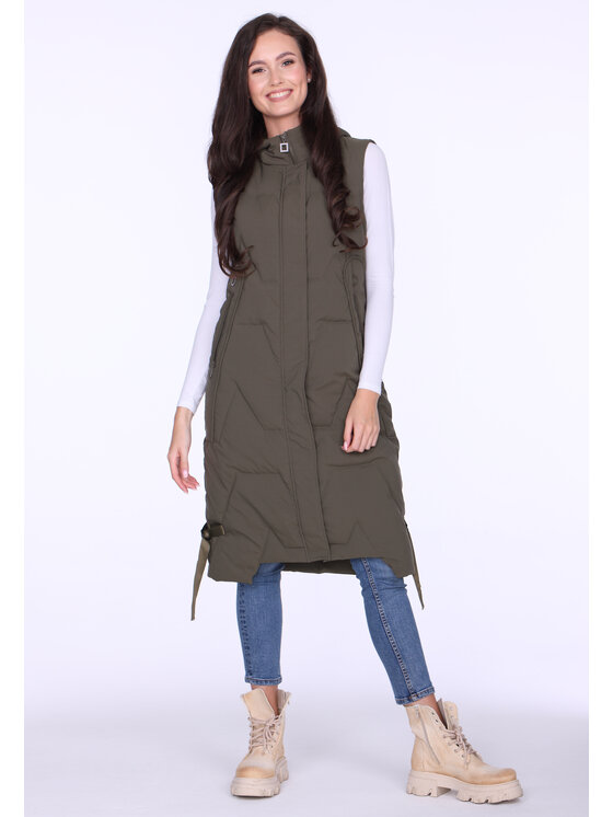Perso Perso Kurtka damska BLH220050F Khaki Regular Fit