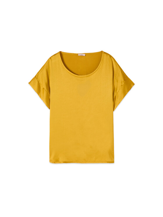 Oltre Oltre Bluzka 2516J000762N0A2 Żółty Regular Fit