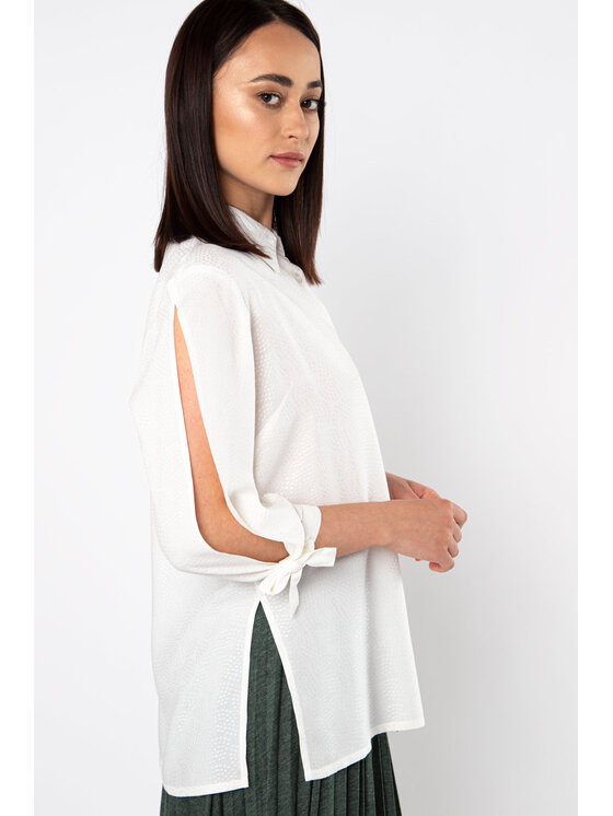 QUIOSQUE QUIOSQUE Bluzka AMBER TUNIQUE Biały Regular Fit